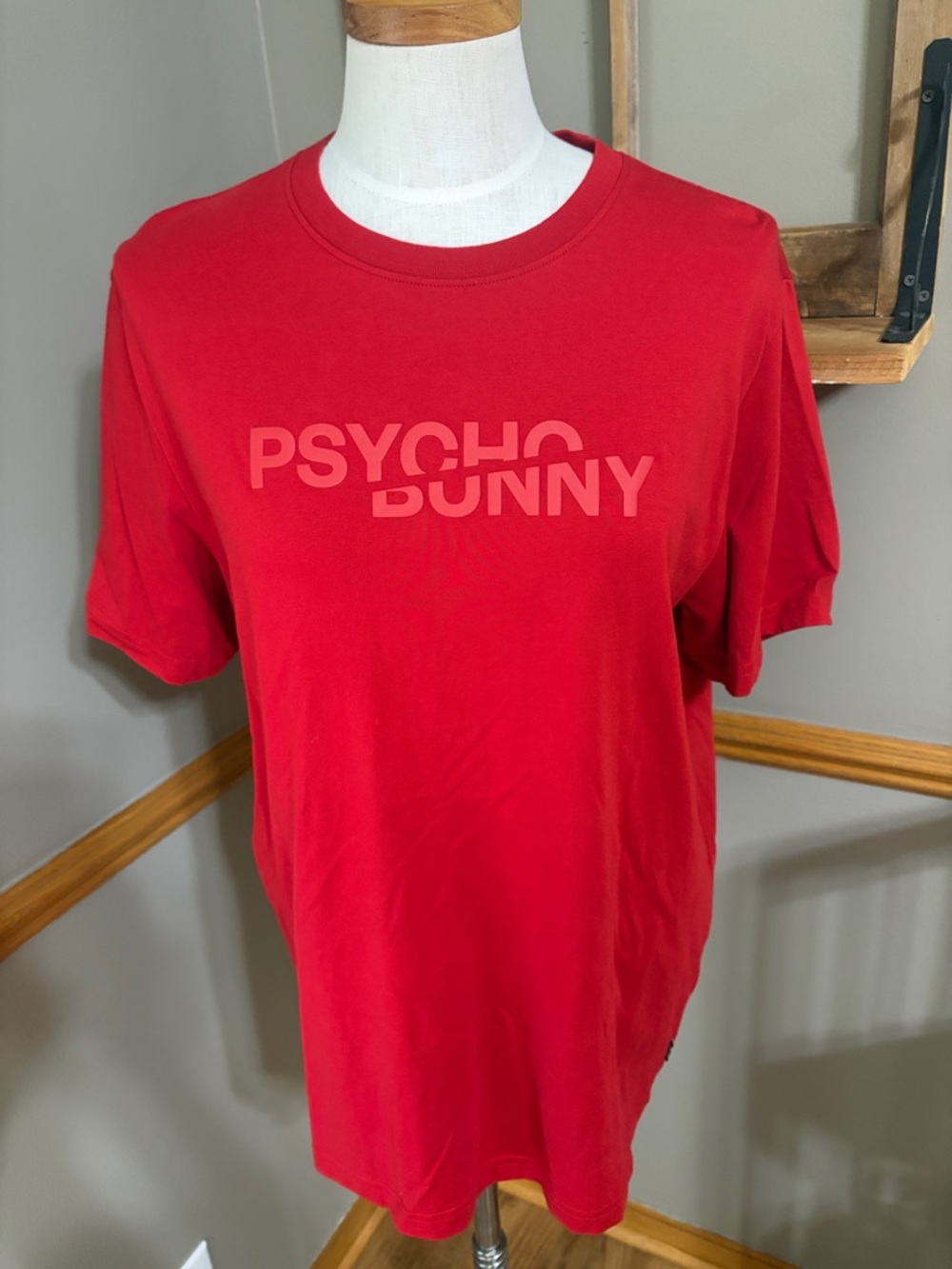 Psycho Bunny Red Logo Short Sleeve Crew neck Tee shirt size 6